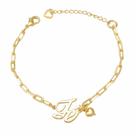 Pulseira Pingente de Fé e Coração Folheada em Ouro 18k SoftJoias