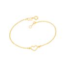 Pulseira Pingente Feminina Coração Rommanel Joias Folheado a Ouro 18k