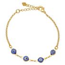 Pulseira Pingentes de Olho Grego Folheada em Ouro 18k SoftJoias