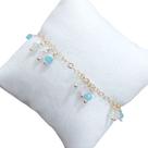 Pulseira Pingentes Pedras Cristais Coloridos Banhado A Ouro
