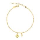 Pulseira Pingentes Trevo Ponto De Luz Folheada A Ouro Pulseira Pingentes Trevo Ponto De Luz Folheada A Ouro