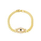 Pulseira piuka kiria elos olho grego zircônias folheada a ouro 18k
