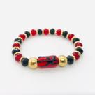 Pulseira Pomba gira Firma dourada cristal e silicone