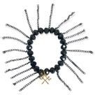 Pulseira Pomba gira x Exú preta corrente cristal e silicone