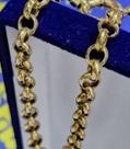 Pulseira Português Ouro 18 Kilastes 6.10 Gramas 21 Cm 5 mm Oca Fecho Boia 12 mm Grande