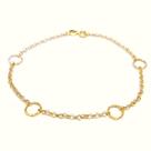 Pulseira Portuguesa de Ouro 18k com Berloques Pingentes Argolas Elo Português Feminina