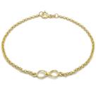 Pulseira Portuguesa Em Ouro 18k Com Infinito Pingente Bracelete Elo Português Feminina
