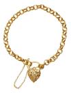Pulseira Portuguesa Fecho De Coração Pega Ladrão Ouro 18k