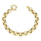 pulseira portuguesa oca larga fecho bóia luxo 19 cm ouro 10k