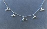 Pulseira Prata 18cm 5 Pingentes Rabo de Sereia