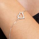 Pulseira prata 925 coração vazado Corrente Veneziana em Prata 925 Fabro Saints
