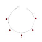Pulseira Prata 925 Corações