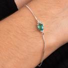 Pulseira prata 925 pedra oval turmalina Fabro Saints