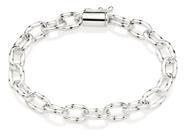 Pulseira Prata Feminina Rommanel Oval Torcido 18cm 850043
