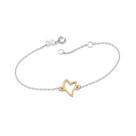 Pulseira prata maciça 925 e coração banhado a ouro 18k 850088