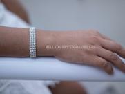 Pulseira Prata Noiva Casamento 3 Voltas Festa Strass Pul-11