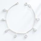 Pulseira Prata Original 925 Pingente Gota Pedra Zircônias