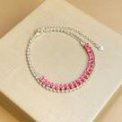 Pulseira Prateada com Zircônias Rosas Delicadas Antonella Pulseira Prateada com Zircônias Rosas Delicadas Antonella