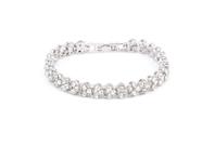 Pulseira prateada folheada com stras