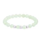 Pulseira Prehnite Beaded para mulheres, verde de 6 mm com detalhes em borboleta