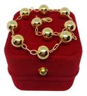 Pulseira Premium Cadeado Com Esferas 2,5mm Em Moedas Antigas