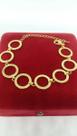 Pulseira Premium Elo Circulo 12mm Banhado a Ouro Igual Ouro