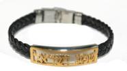 Pulseira Preta Com Escrita Em Hebraico Shema Israel
