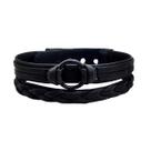Pulseira Preto de Couro