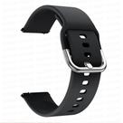 Pulseira Preto de Silicone Fecho de Aço 22MM Compativel Waatch3 Active2 GTS3 GTR42/47mmGTR3/PRO