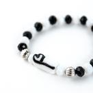 Pulseira Preto Velho Firma Cachimbo Preto Branco Cristal Pulseira Preto Velho Firma Cachimbo Preto Branco Cristal