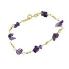 Pulseira PRI Style Folheada A Ouro 18K Antialérgica Com Pedras Naturais Em Cascalho