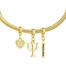Pulseira Profissão Psicologia Banhado a Ouro 18k