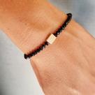 Pulseira proteção cristal preto cubo Pulseira proteção cristal preto cubo