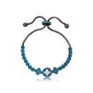 Pulseira push azul com circulo em madre pérola Pulseira push azul com circulo em madre pérola