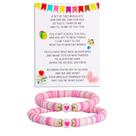 Pulseira QQZSjewls Back to School Mommy and Me Pink Heart