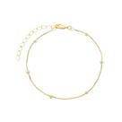 Pulseira Rabo de Rato com Bolinhas 4mm - Banhado em ouro 18k