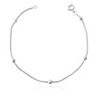 Pulseira Rabo De Rato e Bolinhas Espaçadas Banhada a Prata Pulseira Rabo De Rato e Bolinhas Espaçadas Banhada a Prata