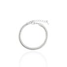 Pulseira Rabo de Rato Grossa Banho Ródio Branco