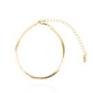 Pulseira regulável feminina fita lisa banhado a ouro 18k