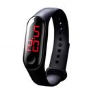 Pulseira relógio bracelete de led preto unissex