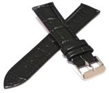 Pulseira Relógio Couro modelo Croco Almofadada, Fivela Inox.LC123