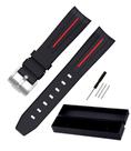 Pulseira Relogio Omega Swatch Moonswatch Black Red Stripe