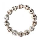 Pulseira Resina Caveira Crânio Cor Marfim 10 mm