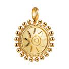 Pulseira Retro Feminina Banho De Ouro 18k Com Talismã De Lua, Estrela, Sol E Olho Grego, Pingente De