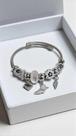 PULSEIRA RIGIDA BERLOQUES AJUSTAVEL DETALHES BRANCOS Prata