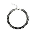 Pulseira Riviera Baguette Zircônia Negra Banhado a Prata Pulseira Riviera Baguette Zircônia Negra Banhado a Prata