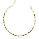 Pulseira Riviera Colorida Banhada a Ouro