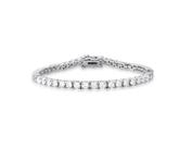 Pulseira Riviera com Cravação Quatro Pontas Banhada a Ródio - 17 cm Pulseira Riviera com Cravação Quatro Pontas Banhada a Ródio - 17 cm