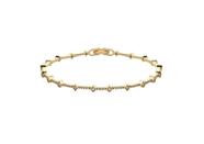 Pulseira Riviera com Losangos Cravejados Banhada a Ouro - 17,5 cm