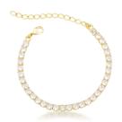 Pulseira Riviera Cristal 4mm Banhada a Ouro 18k Pulseira Riviera Cristal 4mm Banhada a Ouro 18k